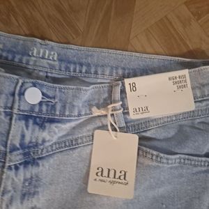 A.N.A Blue High Rise Denim Shortie Shorts